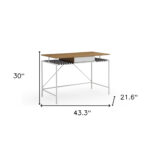 Natural and White Writing Desk with Drawer, 43 Inches Wide 14 Natural and White Writing Desk with Drawer, 43 Inches Wide