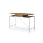 Natural and White Writing Desk with Drawer, 43 Inches Wide 10 Natural and White Writing Desk with Drawer, 43 Inches Wide