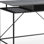 Gray and Black Writing Desk with Drawer for Home Office