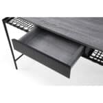 Gray and Black Writing Desk with Drawer for Home Office