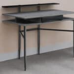 Gray and Black 43-Inch Writing Desk With Storage Drawer 9 Gray and Black 43-Inch Writing Desk With Storage Drawer