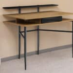 Classic Natural and Black Writing Desk with Drawer for Home Offices 9 Classic Natural and Black Writing Desk with Drawer for Home Offices