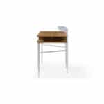 Classic Natural and White Writing Desk with Drawer and Metal Base 9 Classic Natural and White Writing Desk with Drawer and Metal Base