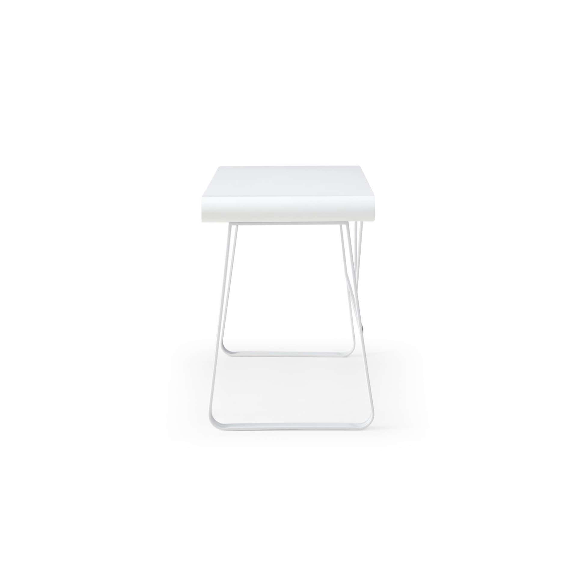 White Writing Desk with Drawers and Modern Rectangular Design 3 White Writing Desk with Drawers and Modern Rectangular Design - Image 3