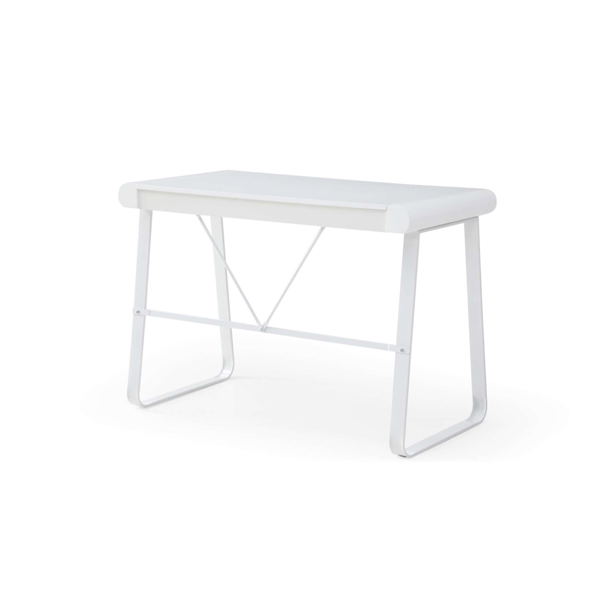 White Writing Desk with Drawers and Modern Rectangular Design 4 White Writing Desk with Drawers and Modern Rectangular Design - Image 4