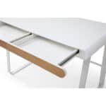 White Writing Desk with Drawers and Modern Rectangular Design 13 White Writing Desk with Drawers and Modern Rectangular Design