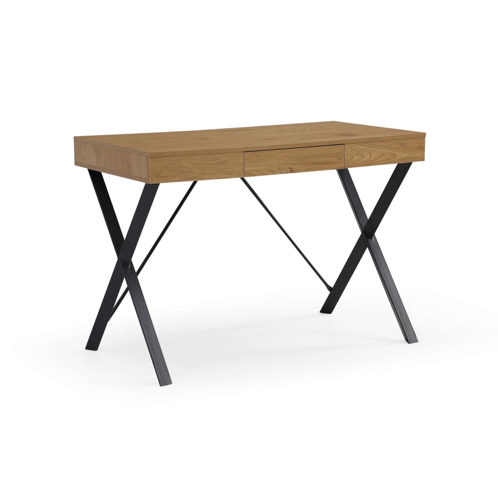 Natural and Black Writing Desk with Drawer for Home Offices 1 Natural and Black Writing Desk with Drawer for Home Offices