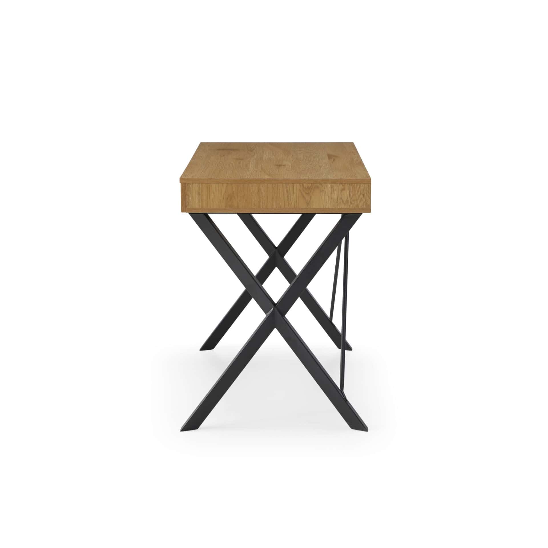 Natural and Black Writing Desk with Drawer for Home Offices 3 Natural and Black Writing Desk with Drawer for Home Offices - Image 3