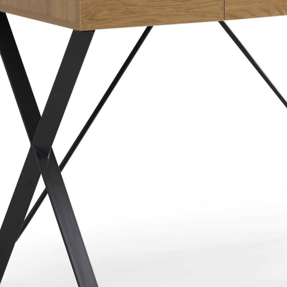 Natural and Black Writing Desk with Drawer for Home Offices 5 Natural and Black Writing Desk with Drawer for Home Offices - Image 5