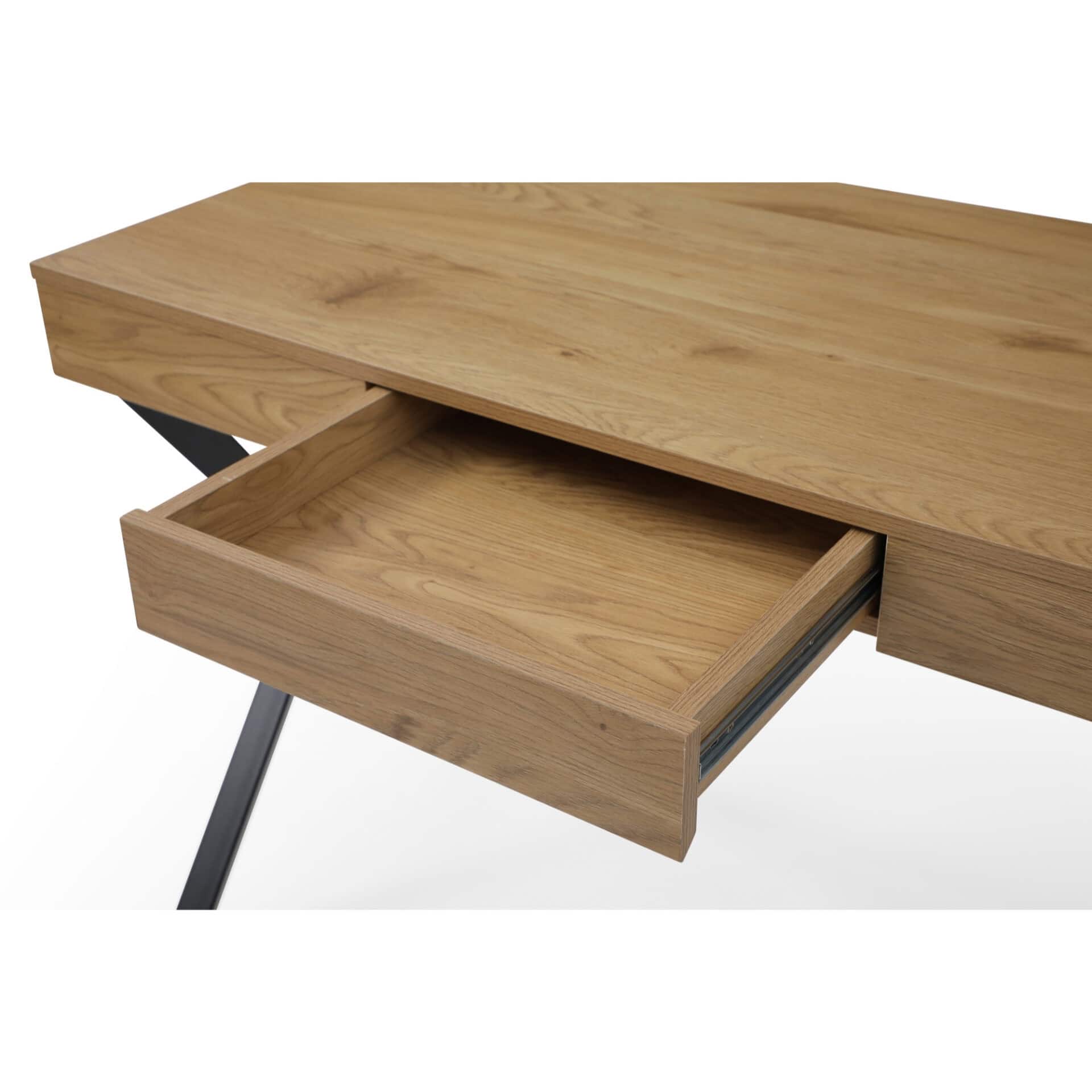 Natural and Black Writing Desk with Drawer for Home Offices 4 Natural and Black Writing Desk with Drawer for Home Offices - Image 4