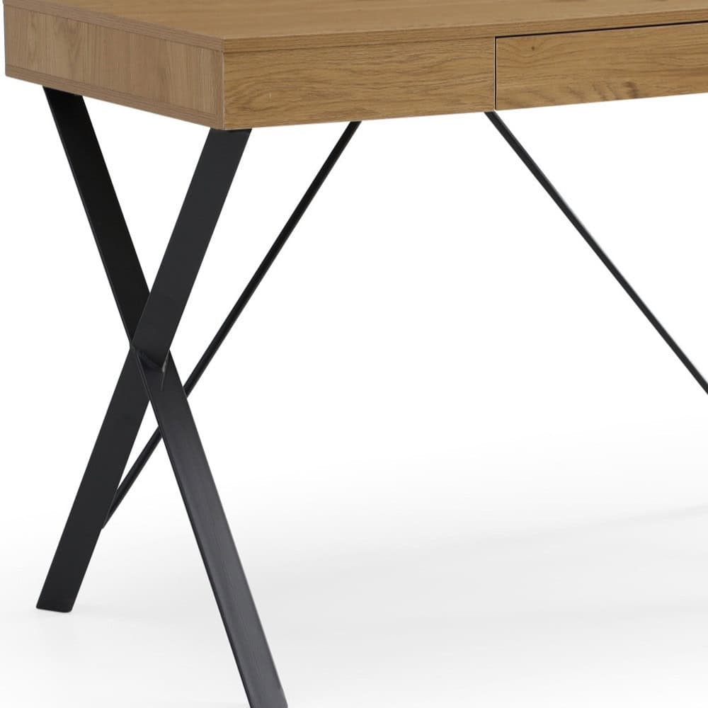 Natural and Black Writing Desk with Drawer for Home Offices 6 Natural and Black Writing Desk with Drawer for Home Offices - Image 6