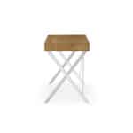 Natural and White Writing Desk with Drawer and Metal Base 10 Natural and White Writing Desk with Drawer and Metal Base