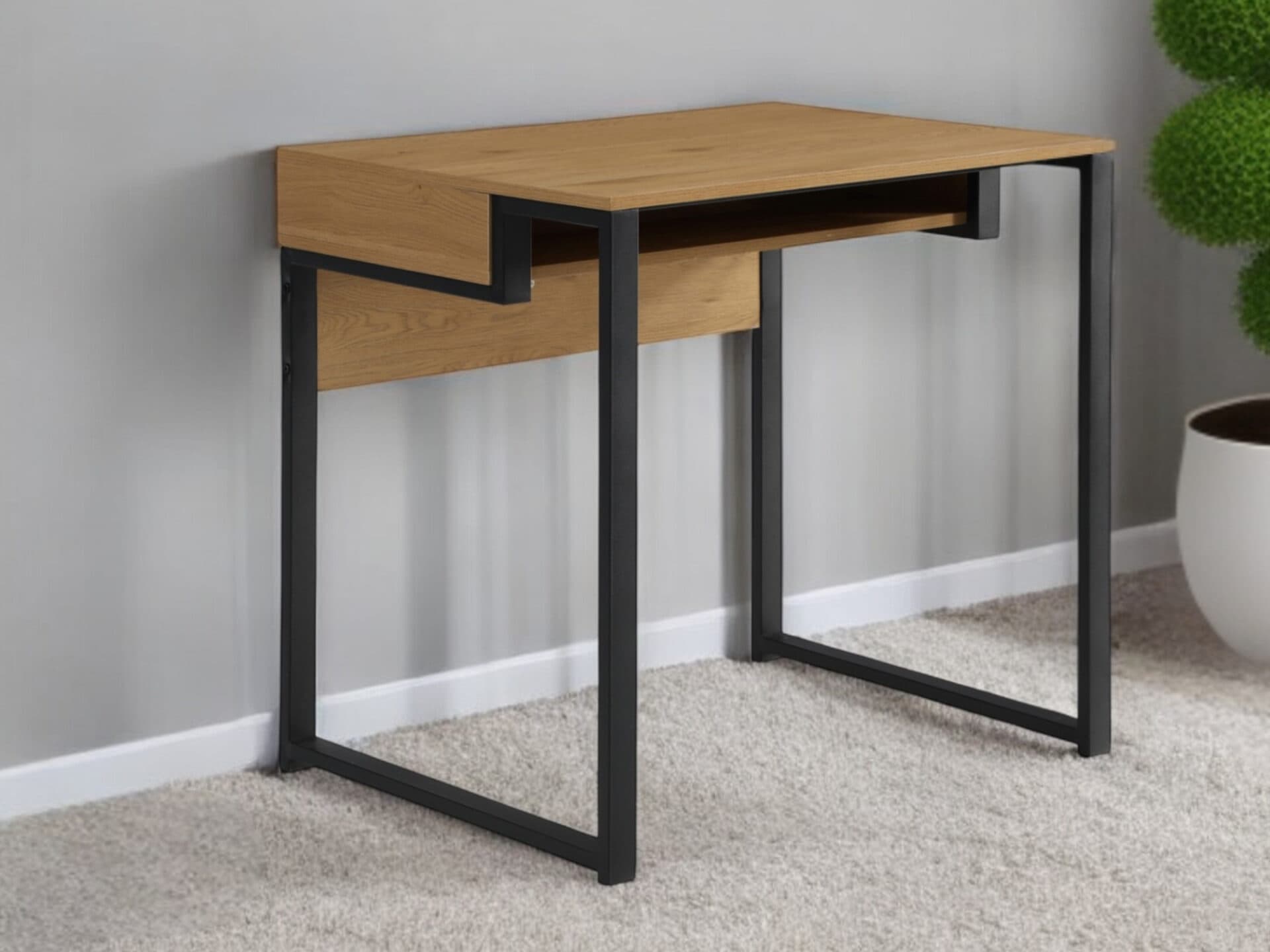Natural and Black 32 Inch Writing Desk for Home Offices 2 Natural and Black 32 Inch Writing Desk for Home Offices - Image 2