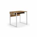 Natural and White Writing Desk with Modern Rectangular Design 8 Natural and White Writing Desk with Modern Rectangular Design