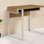 Natural and White Writing Desk with Modern Rectangular Design 9 Natural and White Writing Desk with Modern Rectangular Design