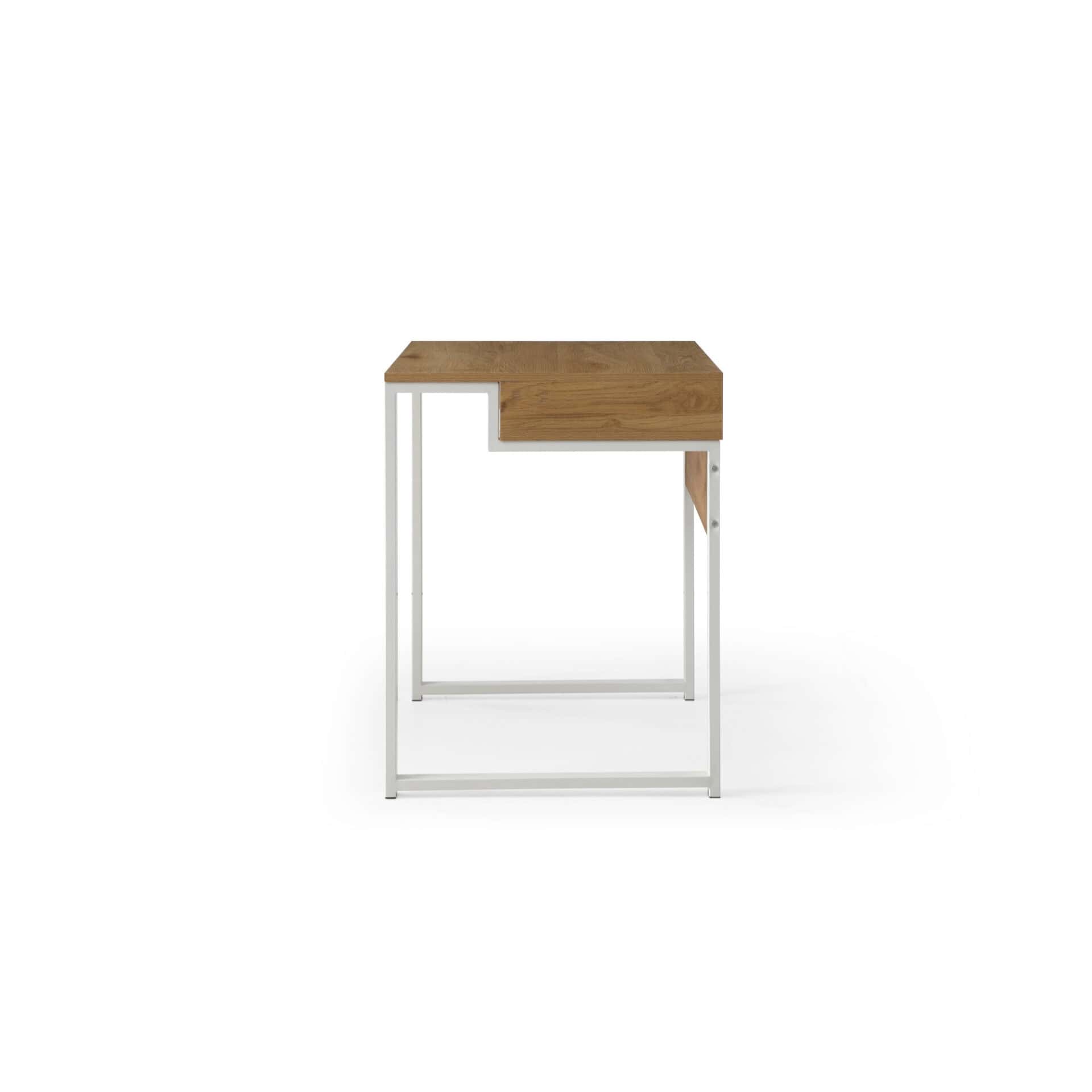 Natural and White Writing Desk with Modern Rectangular Design 3 Natural and White Writing Desk with Modern Rectangular Design - Image 3
