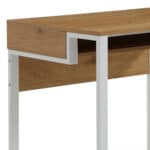 Natural and White Writing Desk with Modern Rectangular Design 12 Natural and White Writing Desk with Modern Rectangular Design