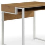 Natural and White Writing Desk with Modern Rectangular Design 13 Natural and White Writing Desk with Modern Rectangular Design