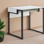 White and Black Writing Desk with Rectangular Modern Design 32 6 White and Black Writing Desk with Rectangular Modern Design 32