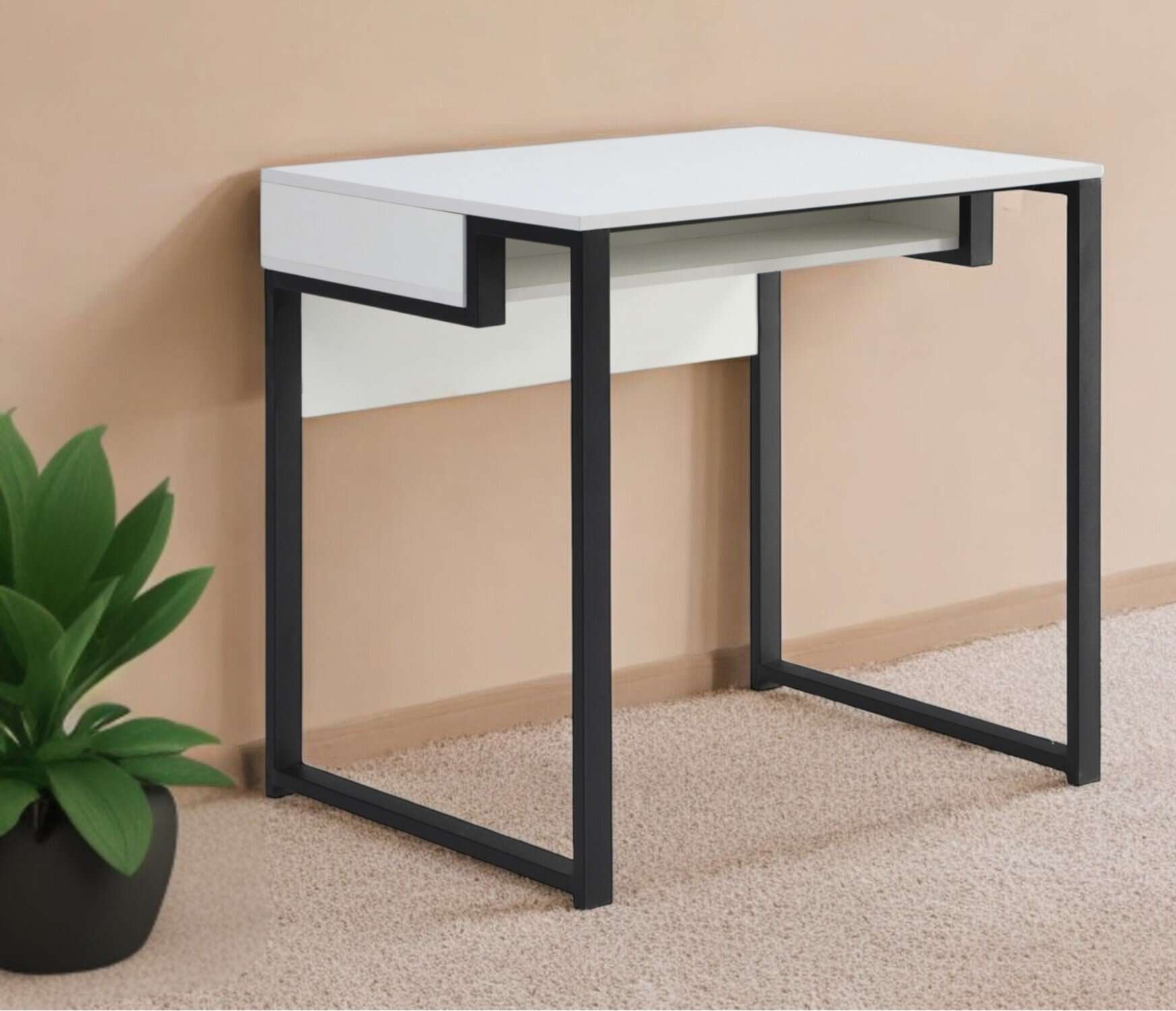 White and Black Writing Desk with Rectangular Modern Design 32 1 White and Black Writing Desk with Rectangular Modern Design 32