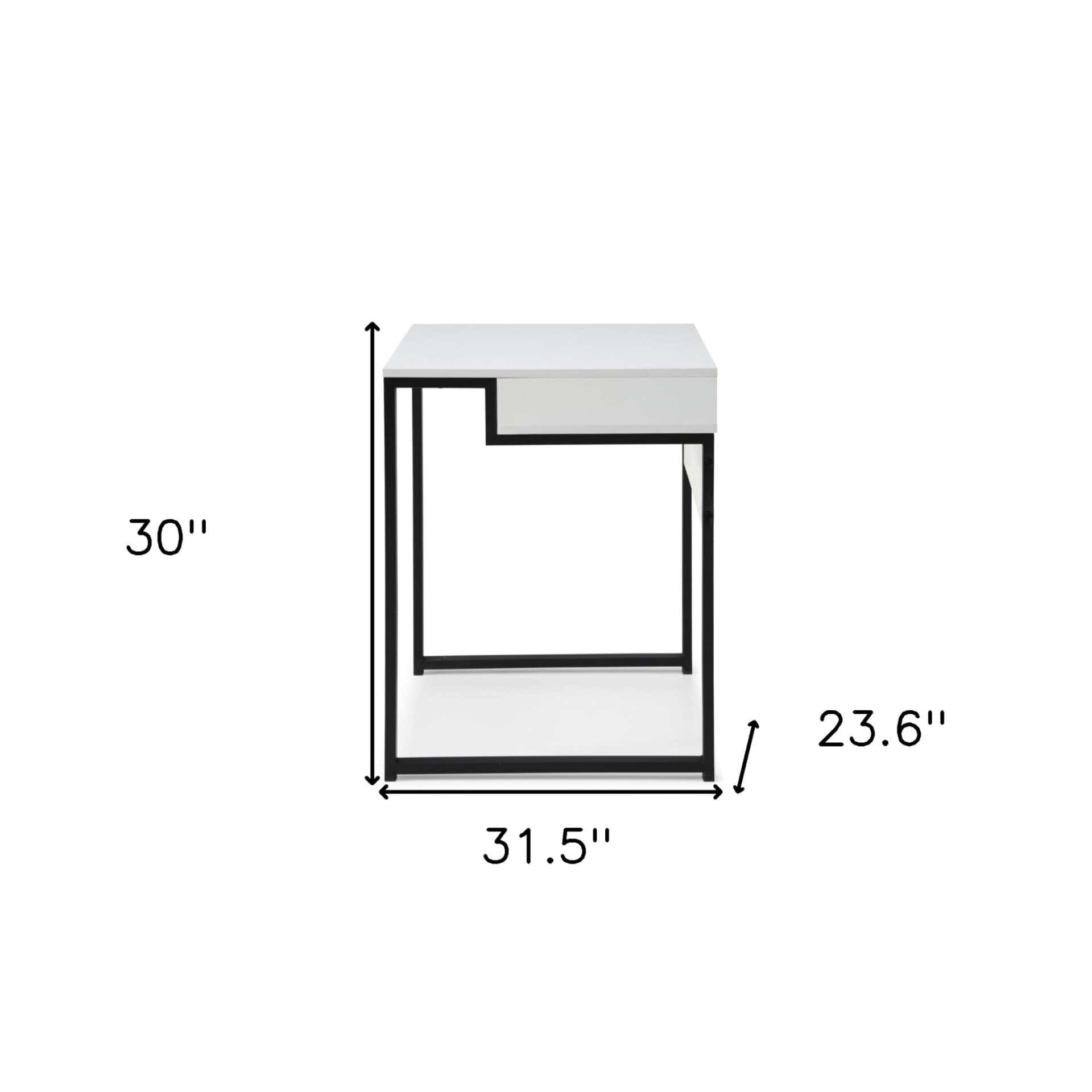 White and Black Writing Desk with Rectangular Modern Design 32 5 White and Black Writing Desk with Rectangular Modern Design 32 - Image 5
