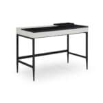 Black and White Writing Desk With Drawers and Metal Base 9 Black and White Writing Desk With Drawers and Metal Base