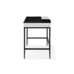 Black and White Writing Desk With Drawers and Metal Base 11 Black and White Writing Desk With Drawers and Metal Base