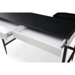 Black and White Writing Desk With Drawers and Metal Base 13 Black and White Writing Desk With Drawers and Metal Base