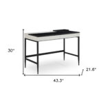 Black and White Writing Desk With Drawers and Metal Base 14 Black and White Writing Desk With Drawers and Metal Base