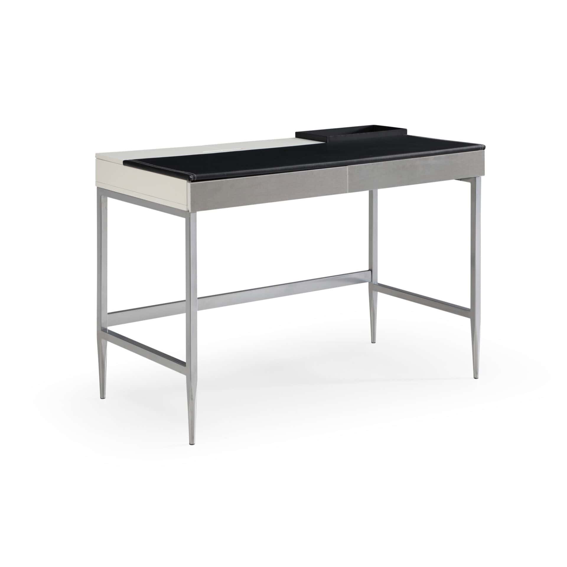 Black and Gray Writing Desk With Two Drawers 43 Inches 3 Black and Gray Writing Desk With Two Drawers 43 Inches - Image 3