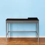 Black and Gray Writing Desk With Two Drawers 43 Inches 8 Black and Gray Writing Desk With Two Drawers 43 Inches