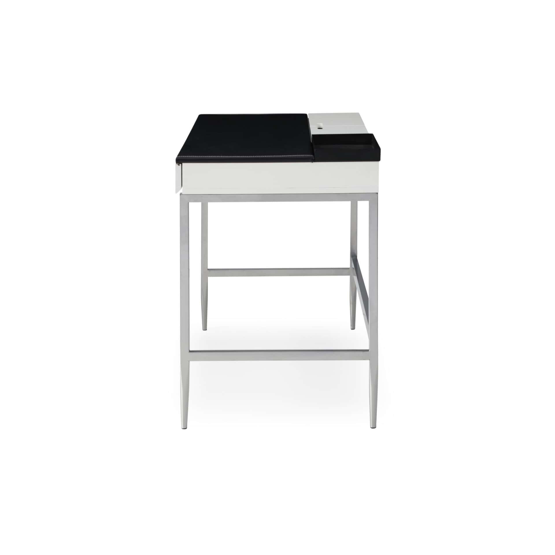 Black and Gray Writing Desk With Two Drawers 43 Inches 4 Black and Gray Writing Desk With Two Drawers 43 Inches - Image 4