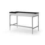 Black and Gray Writing Desk With Two Drawers 43 Inches 12 Black and Gray Writing Desk With Two Drawers 43 Inches