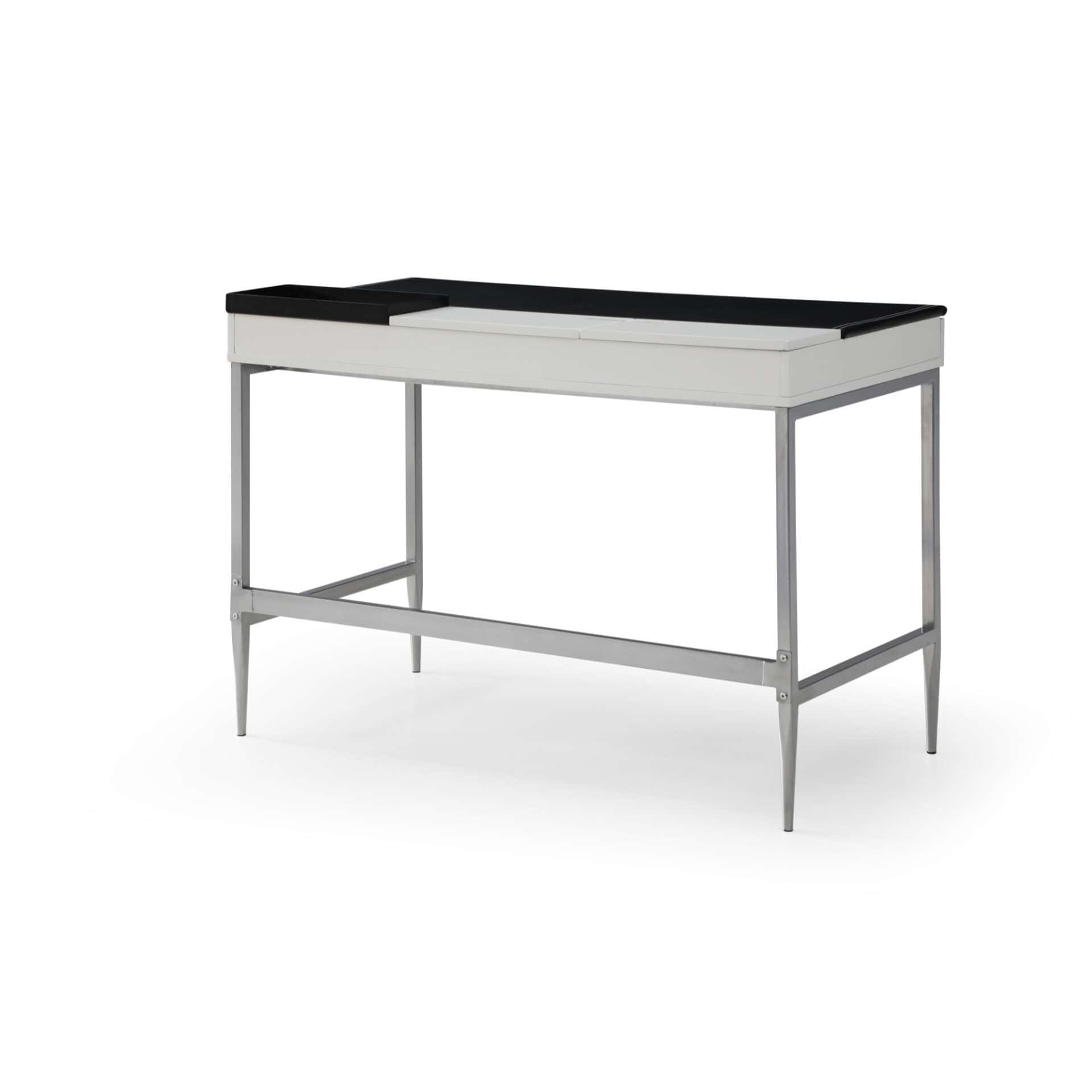 Black and Gray Writing Desk With Two Drawers 43 Inches 5 Black and Gray Writing Desk With Two Drawers 43 Inches - Image 5