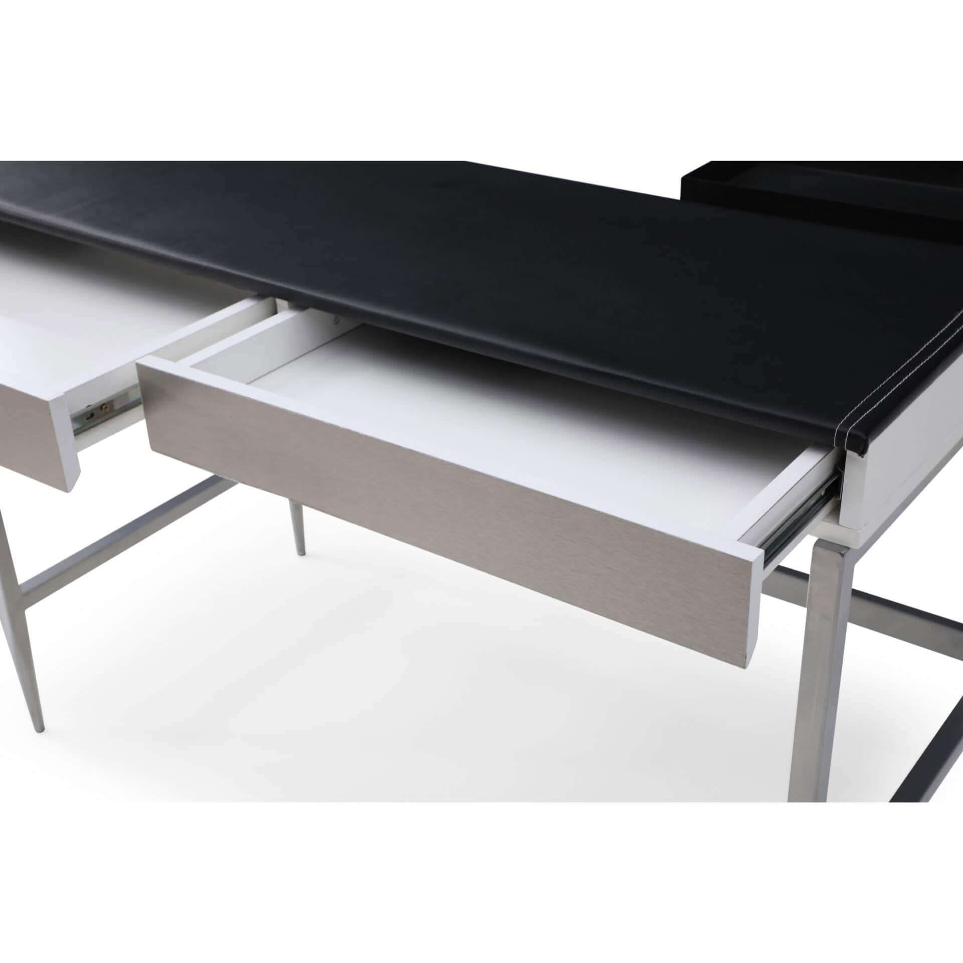 Black and Gray Writing Desk With Two Drawers 43 Inches 6 Black and Gray Writing Desk With Two Drawers 43 Inches - Image 6