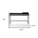 Black and Gray Writing Desk With Two Drawers 43 Inches 14 Black and Gray Writing Desk With Two Drawers 43 Inches