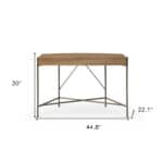 Natural and Bronze Half Circle Desk With Two Drawers 14 Natural and Bronze Half Circle Desk With Two Drawers