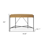 Natural and Black Half Circle Writing Desk With Drawers 14 Natural and Black Half Circle Writing Desk With Drawers