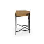 Natural and Black Half Circle Writing Desk With Drawers 11 Natural and Black Half Circle Writing Desk With Drawers
