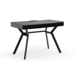 Gray and Black Writing Desk With Three Drawers 43 Inches 10 Gray and Black Writing Desk With Three Drawers 43 Inches