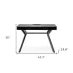 Gray and Black Writing Desk With Three Drawers 43 Inches 14 Gray and Black Writing Desk With Three Drawers 43 Inches