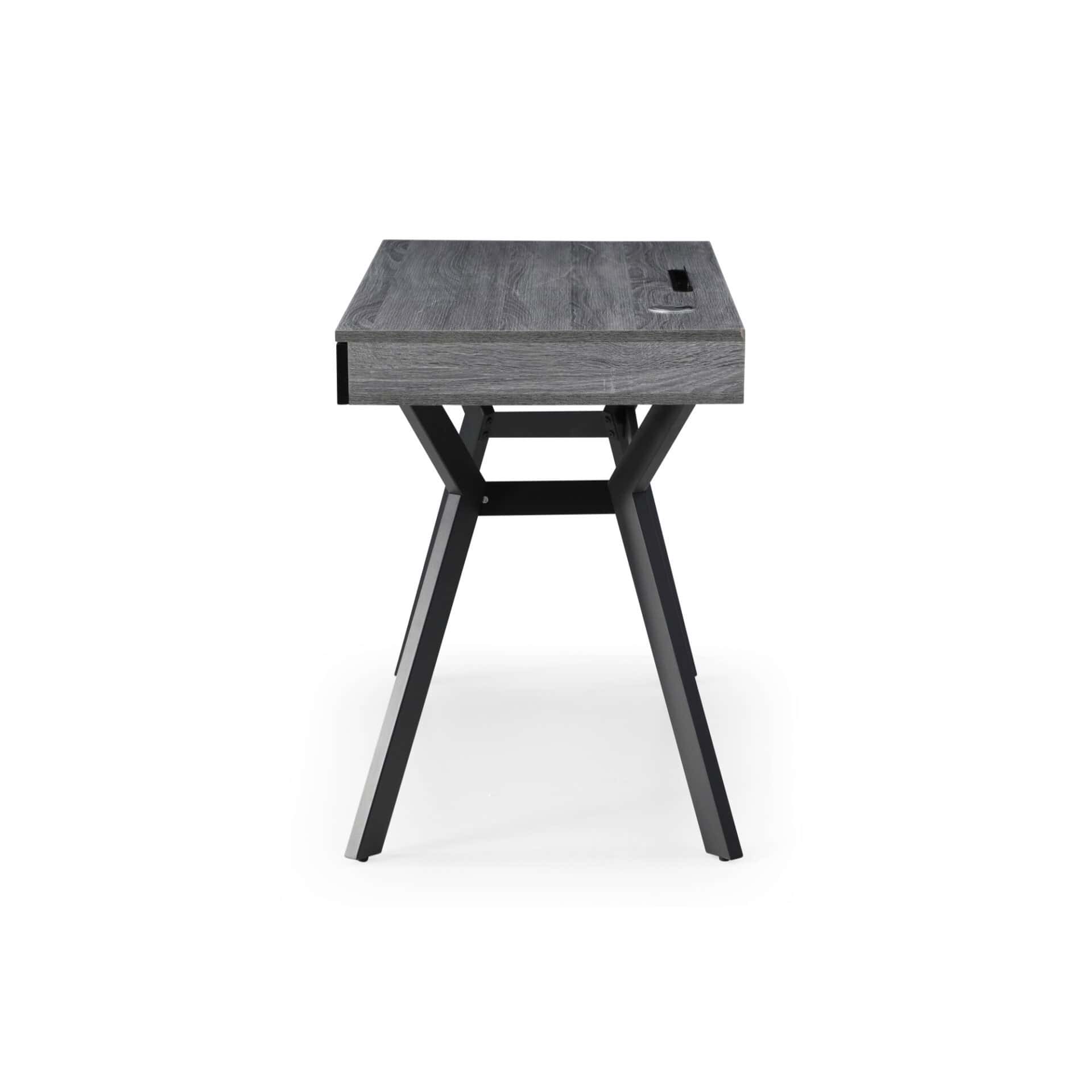 Gray and Black Writing Desk With Three Drawers 43 Inches 4 Gray and Black Writing Desk With Three Drawers 43 Inches - Image 4