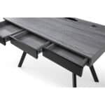 Gray and Black Writing Desk With Three Drawers 43 Inches 13 Gray and Black Writing Desk With Three Drawers 43 Inches