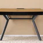 Natural and Black Writing Desk With Three Drawers 43 Inches 8 Natural and Black Writing Desk With Three Drawers 43 Inches