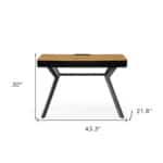 Natural and Black Writing Desk With Three Drawers 43 Inches 14 Natural and Black Writing Desk With Three Drawers 43 Inches