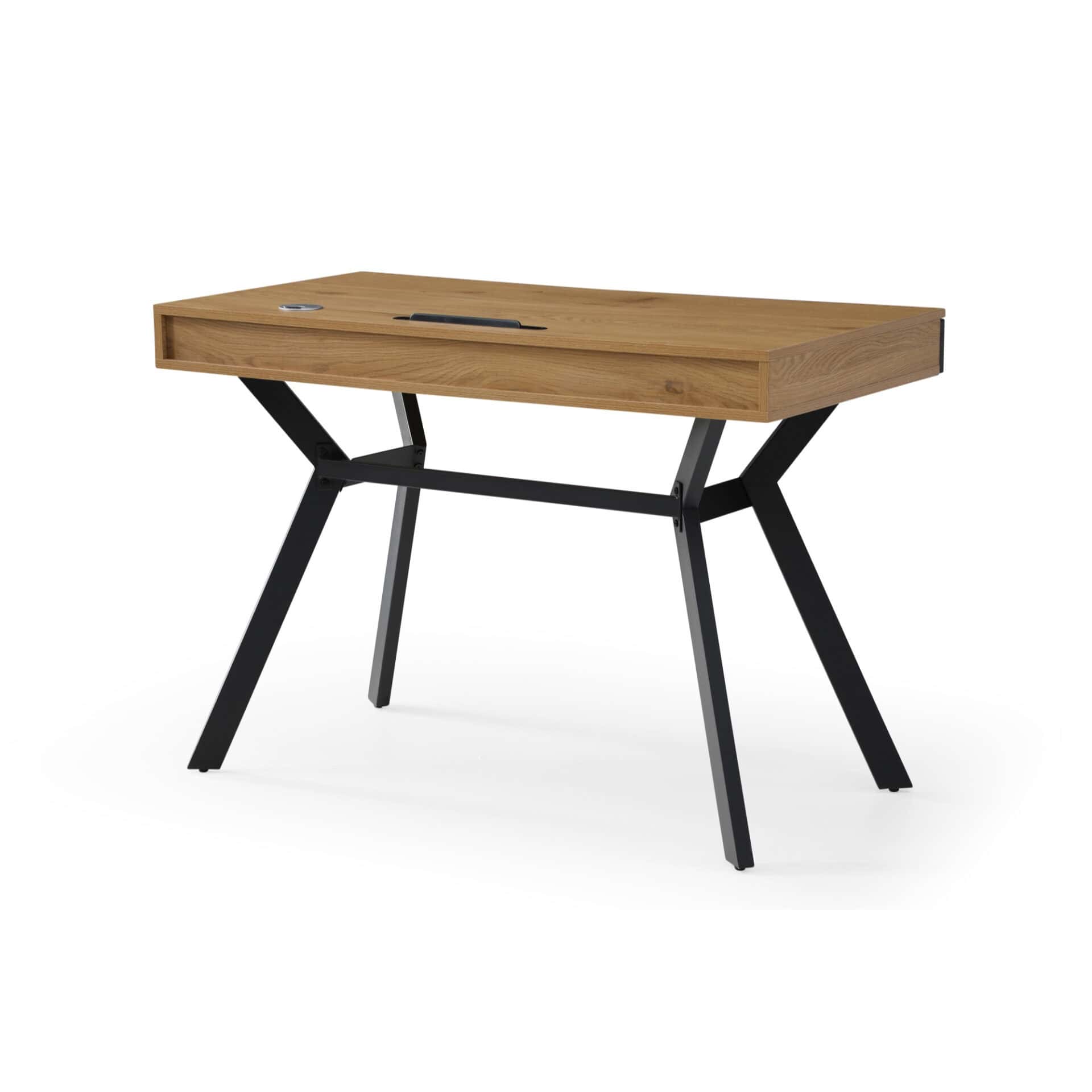 Natural and Black Writing Desk With Three Drawers 43 Inches 5 Natural and Black Writing Desk With Three Drawers 43 Inches - Image 5