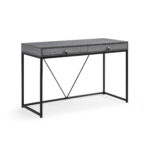 Gray and Black Writing Desk With Two Drawers 47 Inch