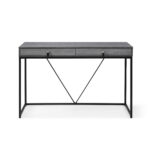 Gray and Black Writing Desk With Two Drawers 47 Inch