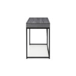 Gray and Black Writing Desk With Two Drawers 47 Inch