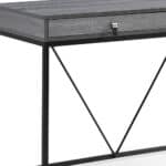 Gray and Black Writing Desk With Two Drawers 47 Inch